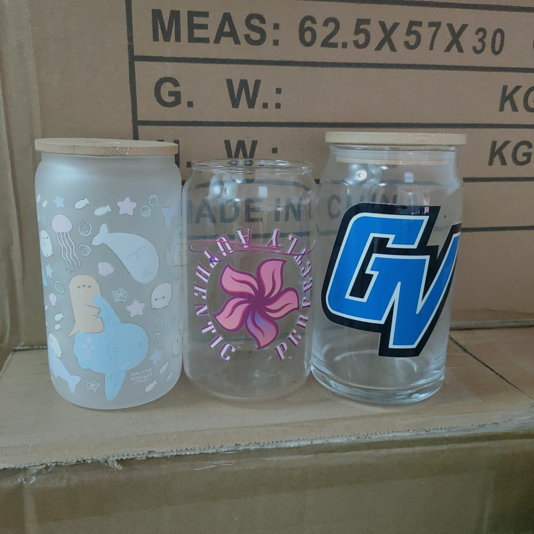 Factory Wholesale Custom logo waterproof 3D UV dtf 16oz cold cup Wraps Transfers Printing Crystal Sticker Labels for glass can