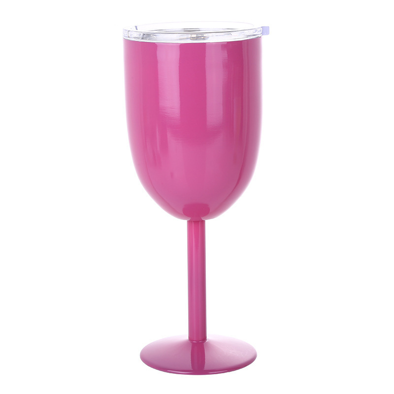 12oz Customized Double Wall Glass Insulated Stainless Steel Stemmed Wine Cup