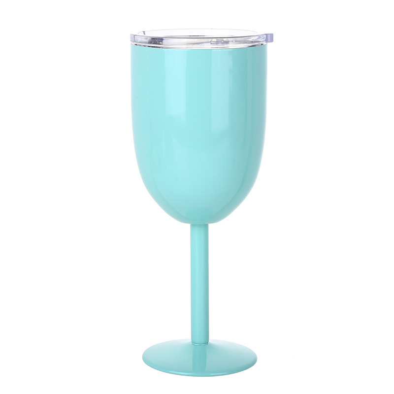 12oz Customized Double Wall Glass Insulated Stainless Steel Stemmed Wine Cup