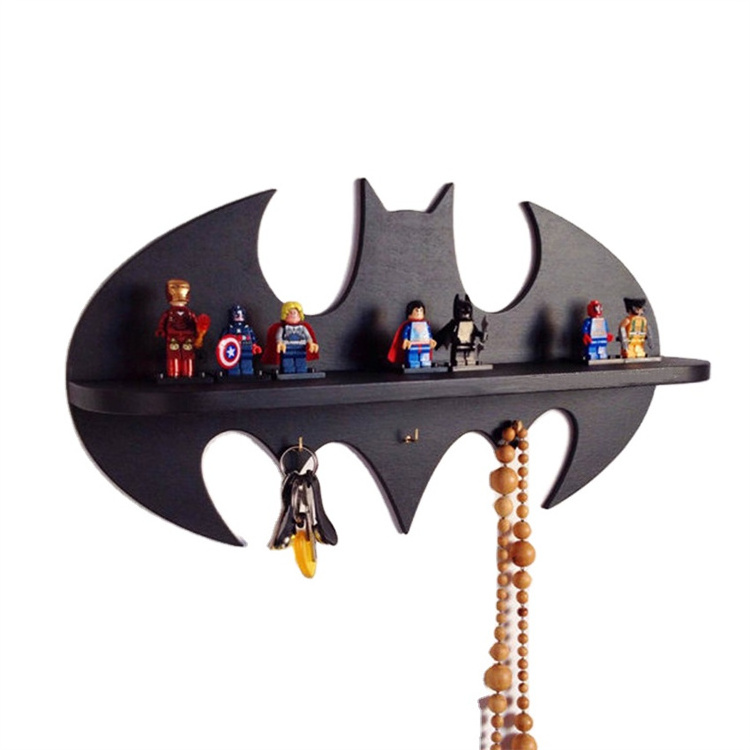 Wooden Black Bat Shelf  Gothic Crystal Holder for Vampirina Decorations Spooky Vampire Decor Wall Mounted Hanging Floating Shelf