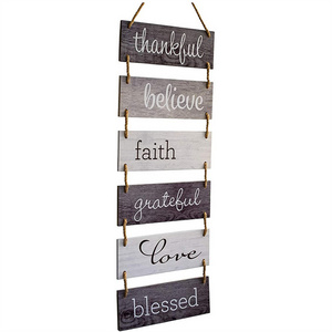 Wooden Hanging Wall Sign Welcome Vertical Wall Art Decoration, Rustic Sign for House, Live, Laugh, Love Plaques