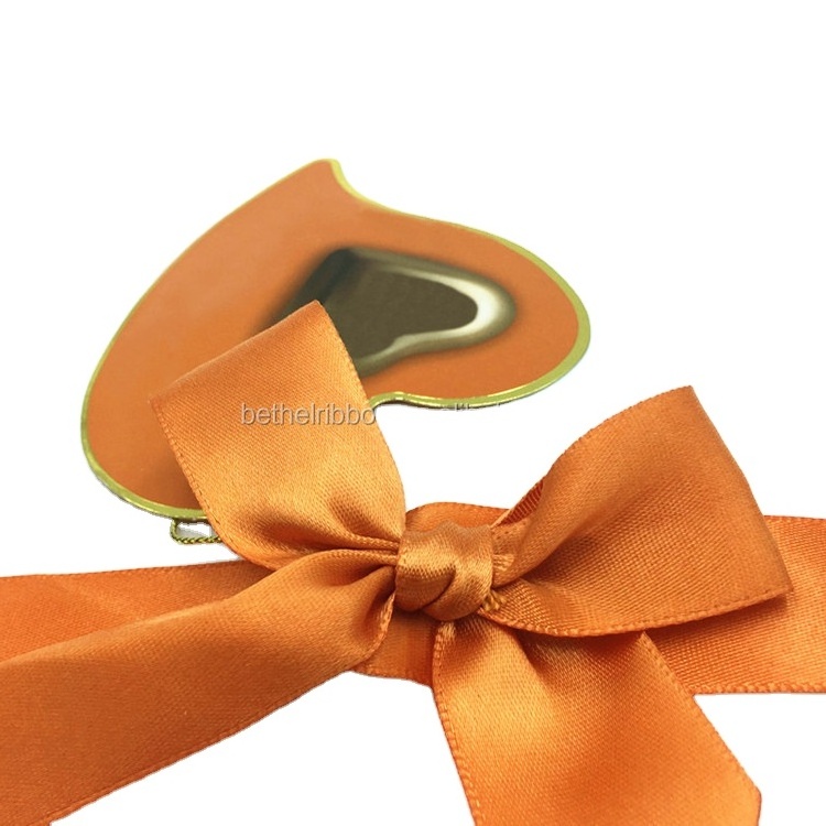 Pre-tied Wine bottle neck decorative gift bows with card satin ribbon bow for chocolate candy box