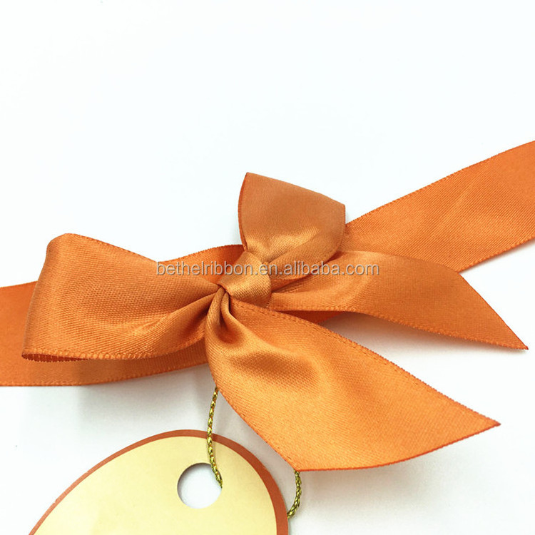 Pre-tied Wine bottle neck decorative gift bows with card satin ribbon bow for chocolate candy box