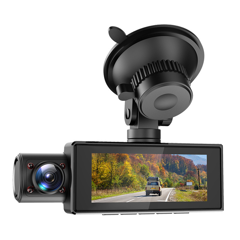 car camera 3Inch Screen Three Channels DashCam Full HD 1080P G-sensor DVR 24h Parking Surveillancance App Control