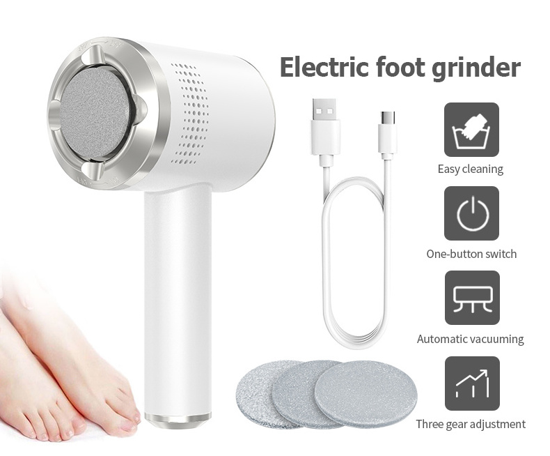 2023 Callus Remover for Feet with Built in Vacuum Removes Dead Skin Rechargeable Electric Foot File