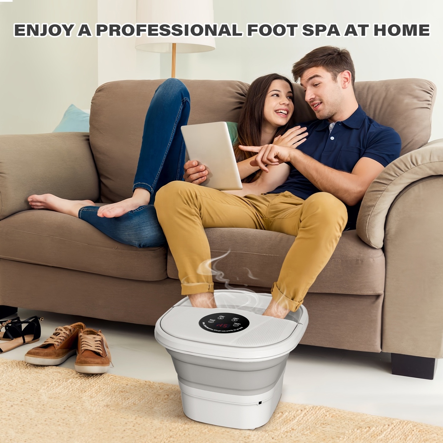 New Arrivals home Use Electric Pedicure Machine Foot Bath Massager Smart Pedicure Tub Folding Electronic Foot Spa Massager