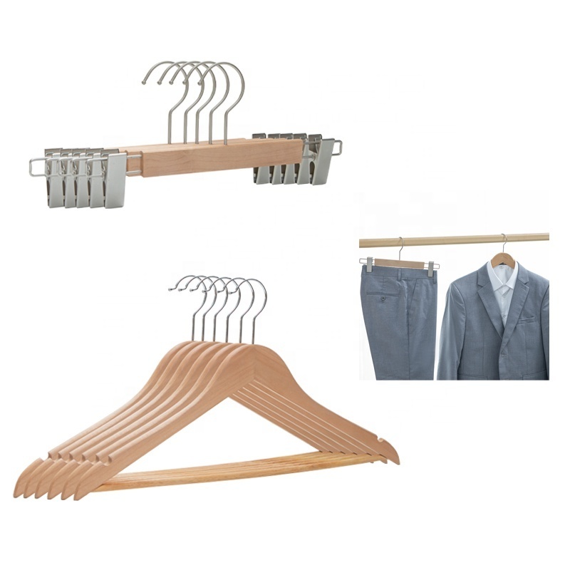 Kleiderbugel Ganchos Para Ropa Suit Coat Wooden Wood Hanger For Cloths Hangers Rack Stand For Clothing Store Cabides De Madeira