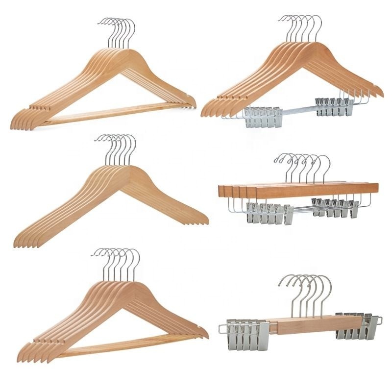 Kleiderbugel Ganchos Para Ropa Suit Coat Wooden Wood Hanger For Cloths Hangers Rack Stand For Clothing Store Cabides De Madeira