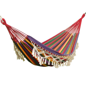 Color Double Wood Macrame Garden Tassel Hammock Portable Outdoor Amacas Swing Colgantes Hammock With Tree Strap