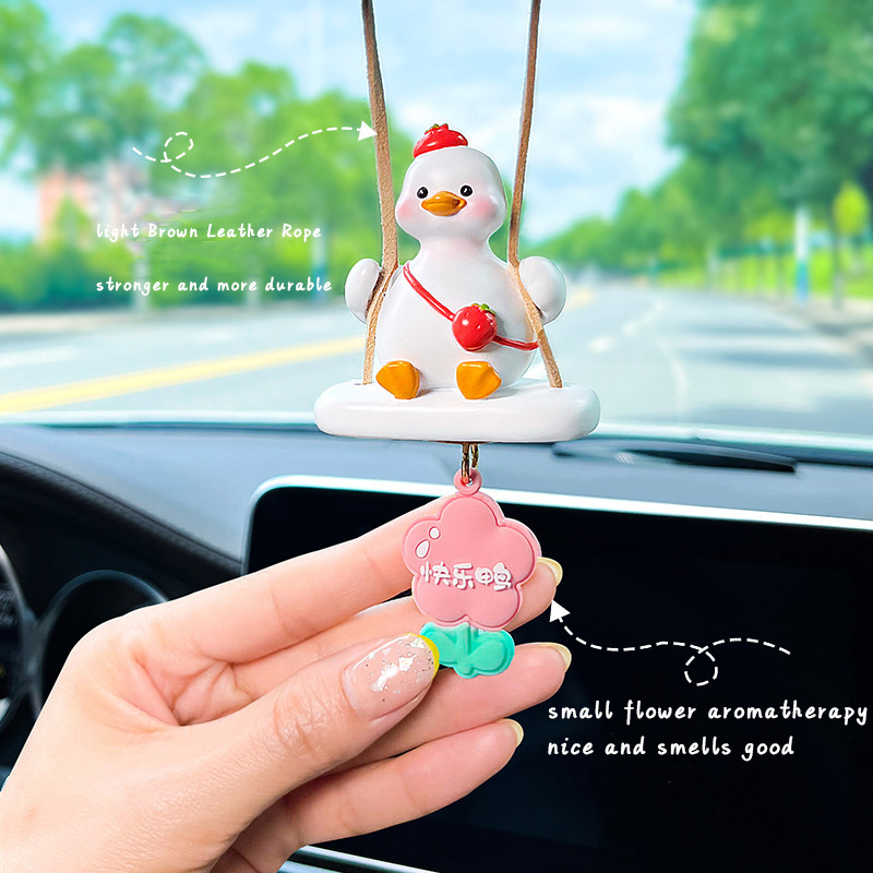 Alfa/islamic Scent Charm Car Pendant Hanging Aromatherapy Diffused Ornament Swing Duck Toy Decorations Car Fragrance Sublimation