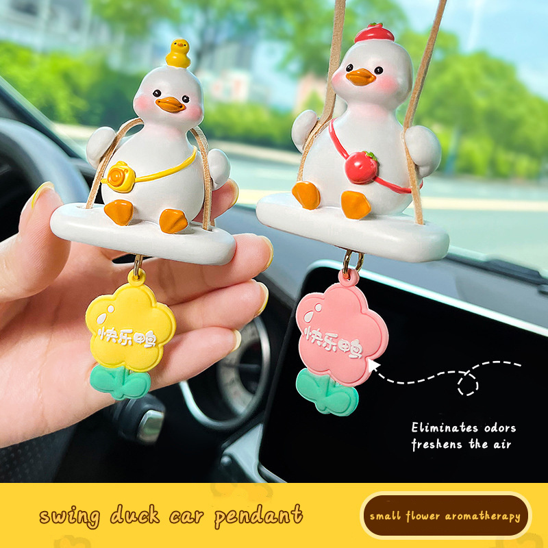 Alfa/islamic Scent Charm Car Pendant Hanging Aromatherapy Diffused Ornament Swing Duck Toy Decorations Car Fragrance Sublimation