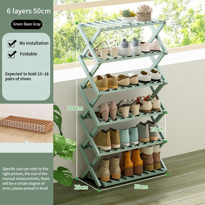 Bamboo Foldable Shoes Organizer Rack Cabinet Box Storage Stands Shoes Storage Box For Home Display Clear Shoe Slots Organizer