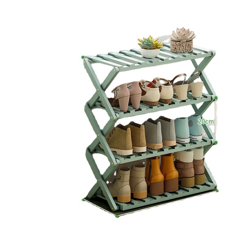 Bamboo Foldable Shoes Organizer Rack Cabinet Box Storage Stands Shoes Storage Box For Home Display Clear Shoe Slots Organizer