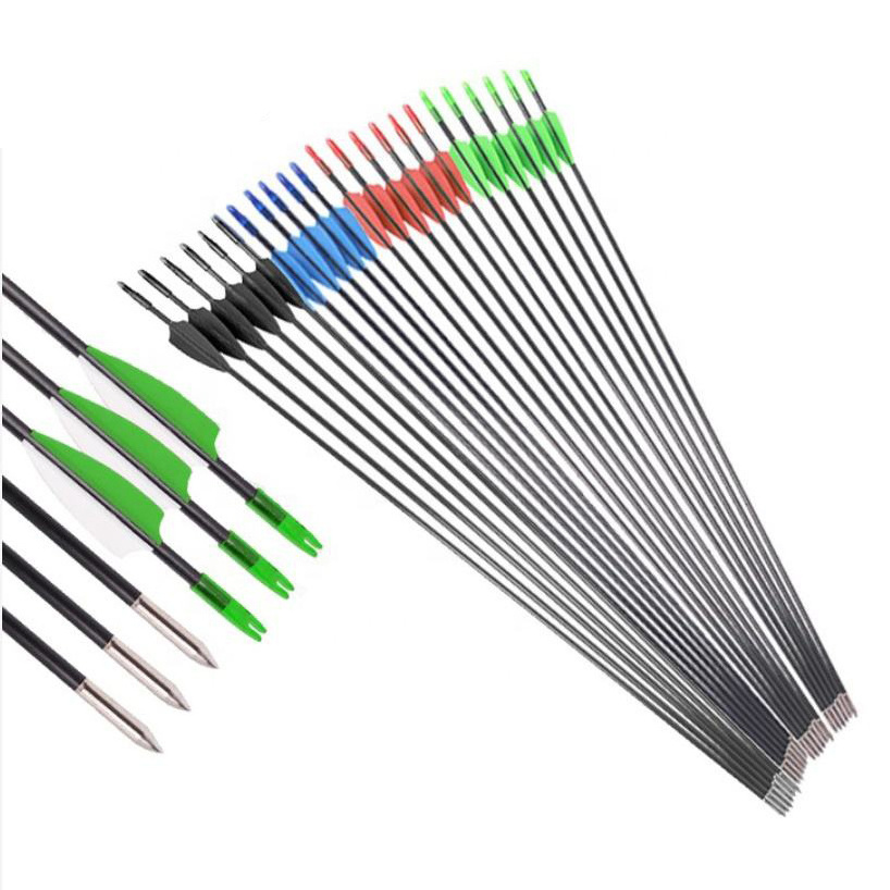 Archery Fiberglass Arrows Durable Metal For Recurve Bow Outdoor Sport Shooting Hunting Bow Kit Draw Adults Teens Adjustable