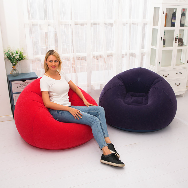 Foldable Inflatable Lounger Air Fur Lazy Single Couch Floor Bean Bag Chair Puff Seat For Adults Kids Waterproof Floor Sofa Puff