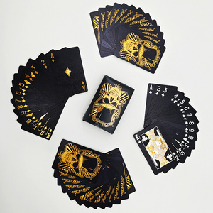 standard custom personalized italian printed gold poker playing cards 6.3 x 8.8 manufacture plastic coated poker card with logo