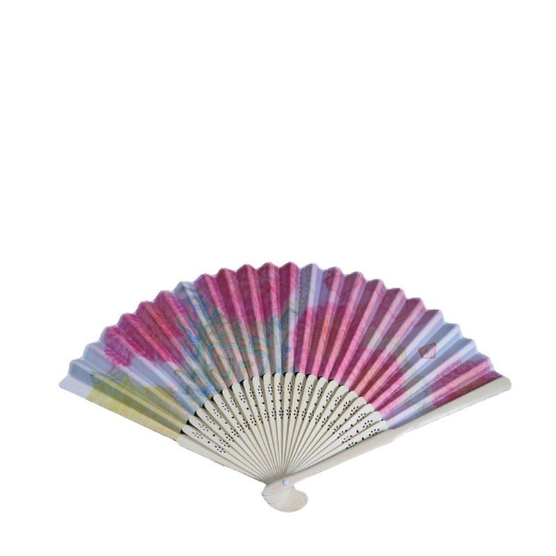 Custom Printed Portable Bamboo Folding Fan Hand Held Abanicos De Madera Bambu Decorative Hand Folded Fans For Women Souvenir