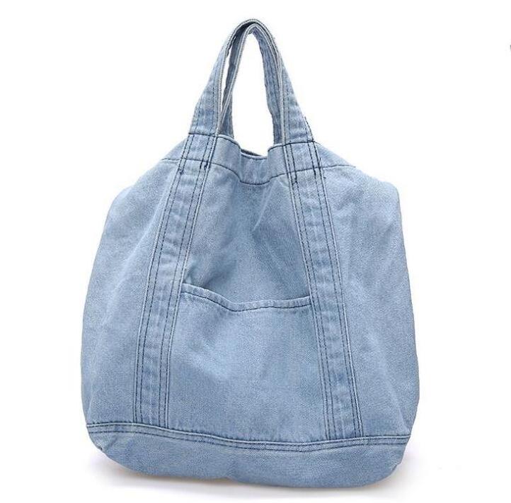 2024  hot selling denim bags high quality korean fashion bags gym shoulder handbag large capacity casual tote women bags