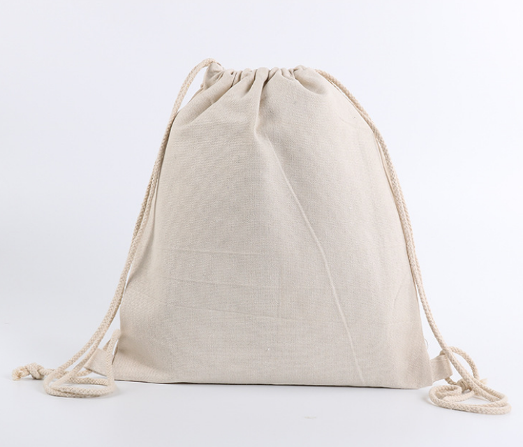 High Quality Canvas Cotton Drawstring Bag Canvas Draw String Bag Sport String Backpack