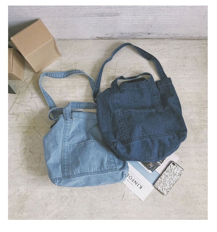 2024  hot selling denim bags high quality korean fashion bags gym shoulder handbag large capacity casual tote women bags