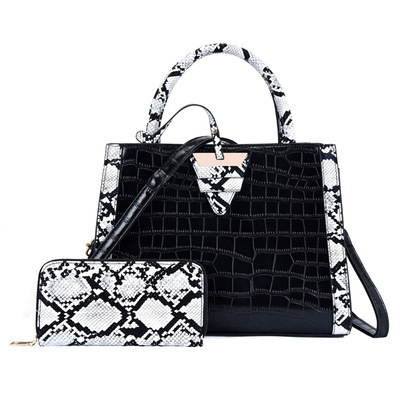 2024 Designer Style 2 in 1 Alligator Snake Skin Pattern Purses And Handbags Set for Ladies Luxury Women Leather Hand Bags