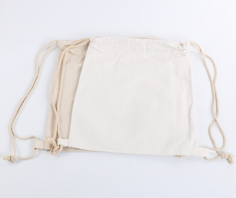 High Quality Canvas Cotton Drawstring Bag Canvas Draw String Bag Sport String Backpack