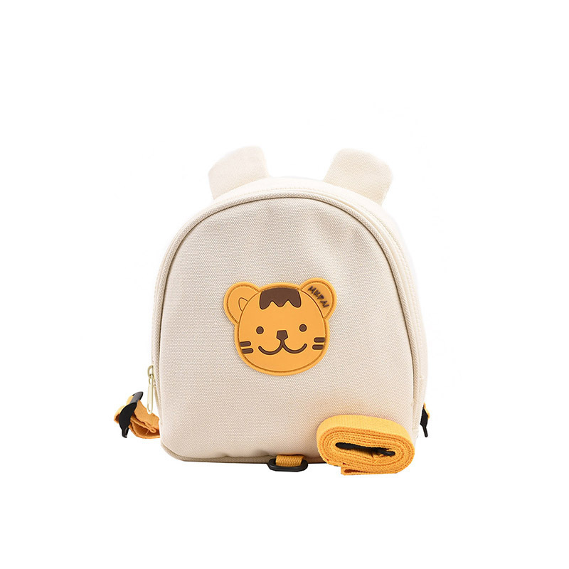 Custom Kids Backpack Cute Cartoon Lion Rabbit Bear Canvas Mini Bag Children Anti-lost Rope Backpack for Kindergarten Toddlers