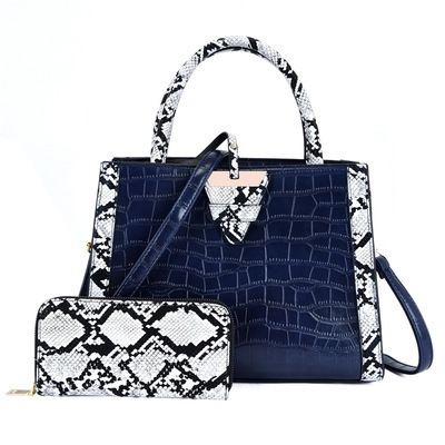 2024 Designer Style 2 in 1 Alligator Snake Skin Pattern Purses And Handbags Set for Ladies Luxury Women Leather Hand Bags