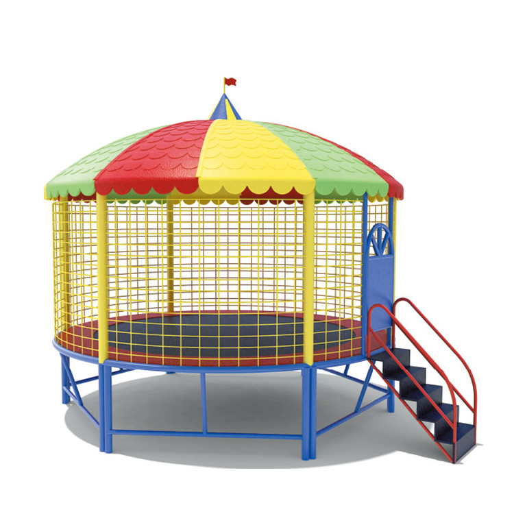 Trampoline Kids playground Round Trampoline With Tent/Roof Rectangle Trampoline Outdoor Kids With Slide For Sale