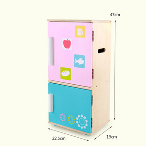 Girl Educational Toys Play Set Wooden Set Kitchen Refrigerator Play Set