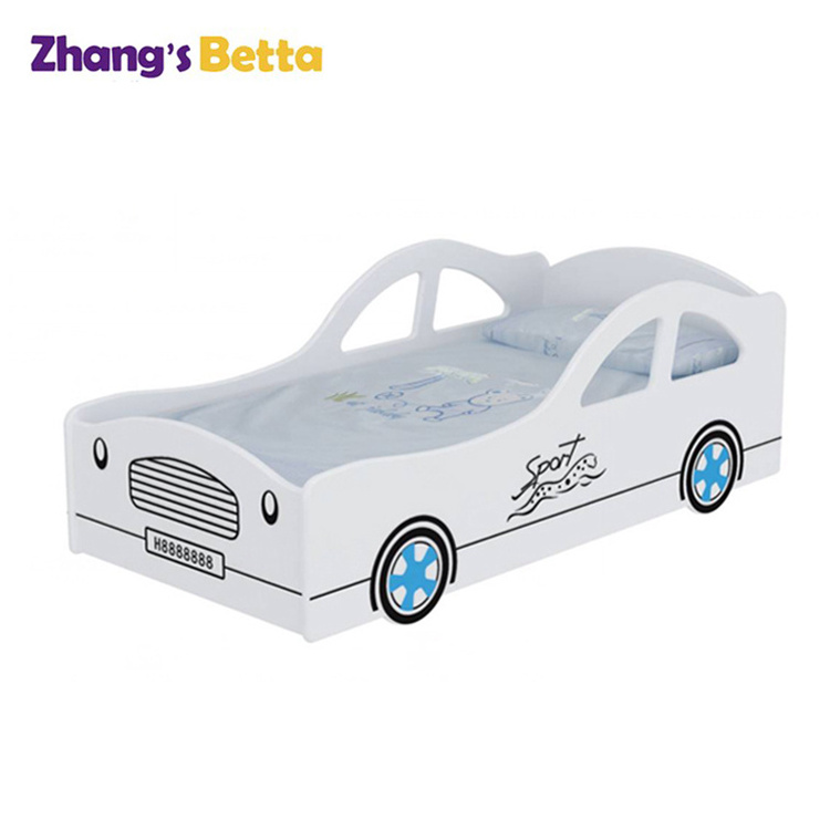 Attractive White Wooden Children Racing Car Shape Kids Sports Kids Sports Car Bed,Kids Car Bed For Boys