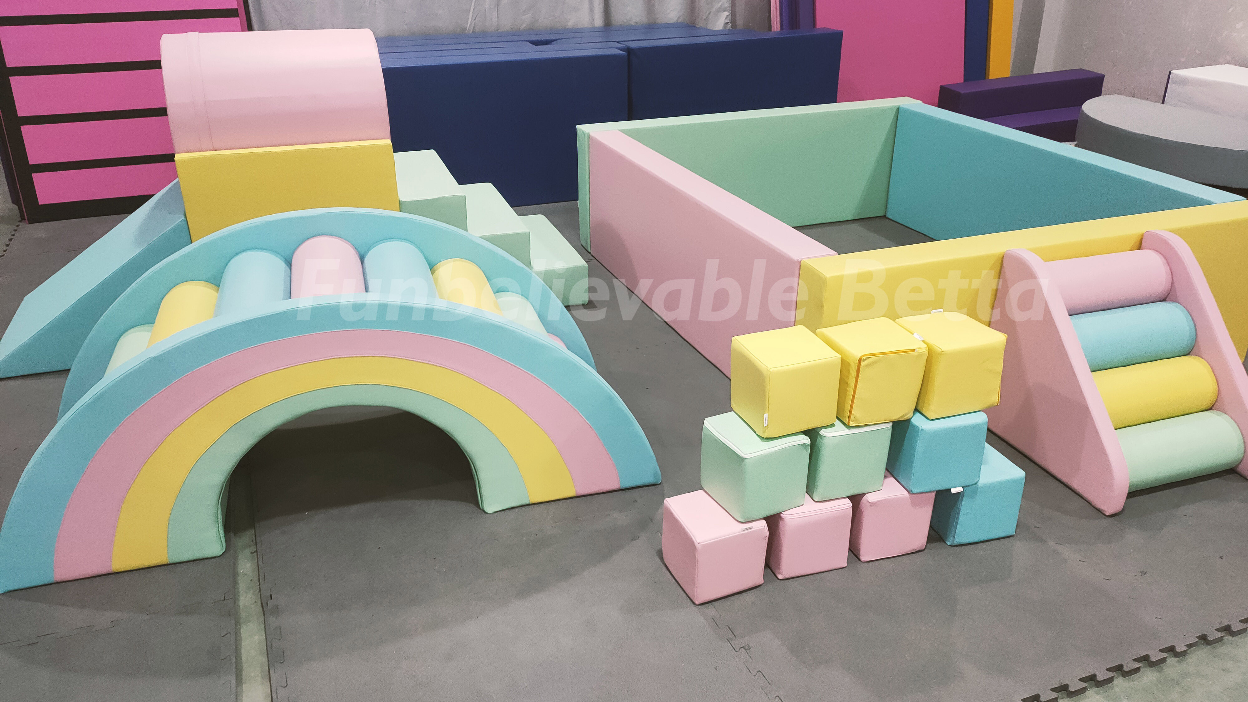 Bettaplay Pastel color customized kids ball pool soft play indoor playground equipments