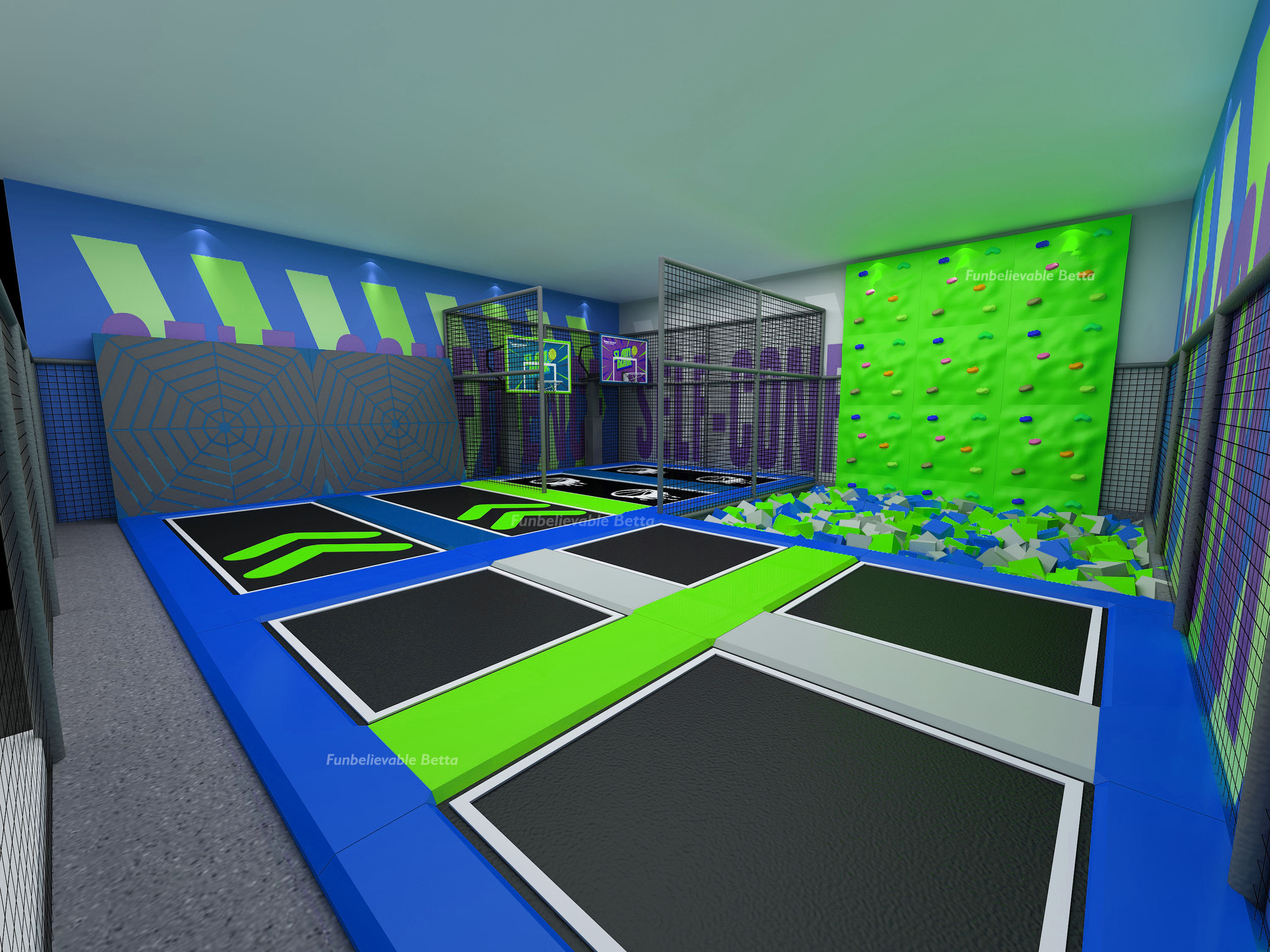 Bettaplay indoor playground trampoline area park equipment