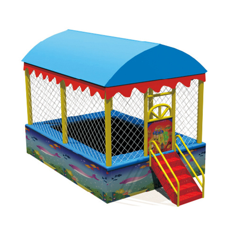 Trampoline Kids playground Round Trampoline With Tent/Roof Rectangle Trampoline Outdoor Kids With Slide For Sale