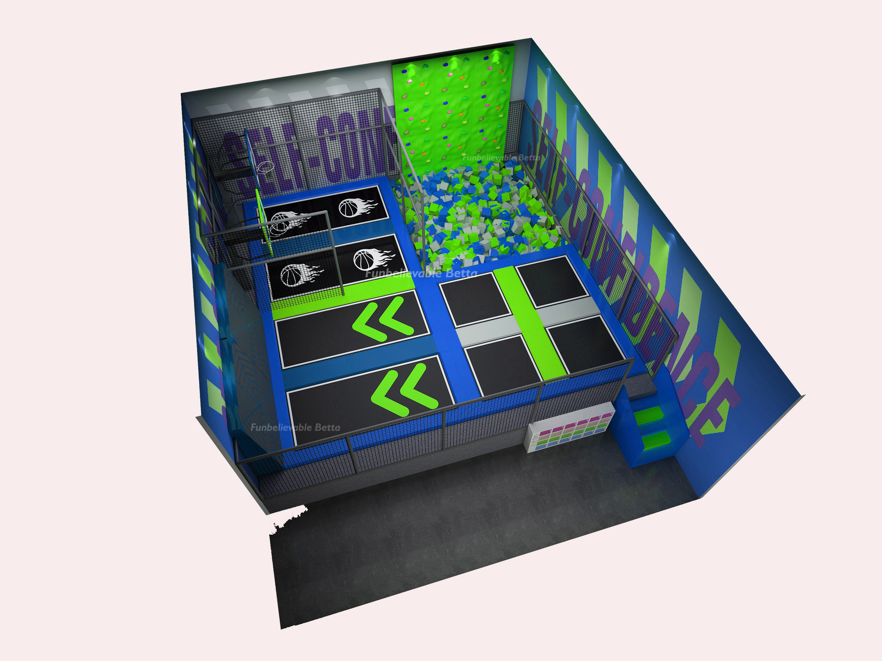 Bettaplay indoor playground trampoline area park equipment