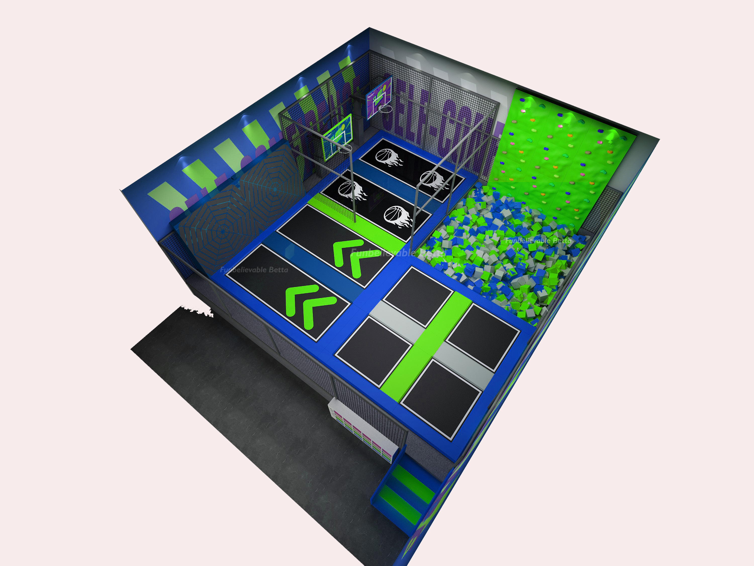 Bettaplay indoor playground trampoline area park equipment