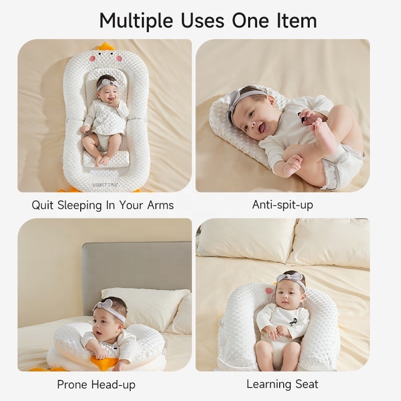 Factory wholesale baby lounger nest silk cotton filling convenient easy feeding baby sleep soothing lounger