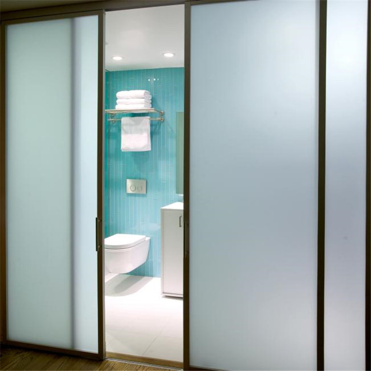 Excellence quality single side or double side tempered frosted acid etched glass shower room