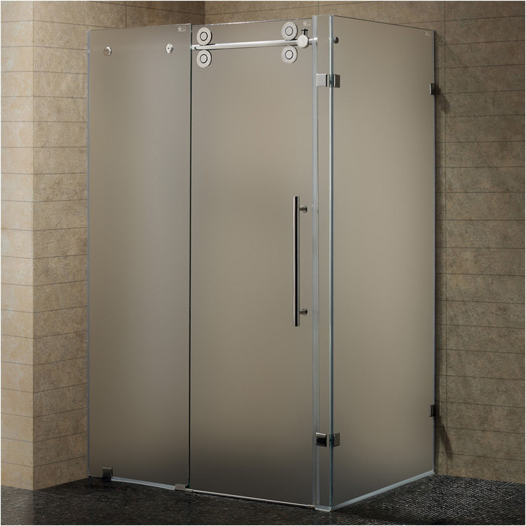 Excellence quality single side or double side tempered frosted acid etched glass shower room