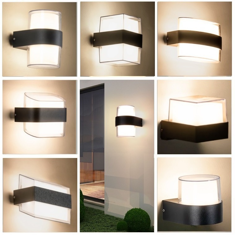 Up And Down Waterproof IP65 Cube 12W LED Wall Lamp AluminumDecoration Wall Mounted Garden Porch Light