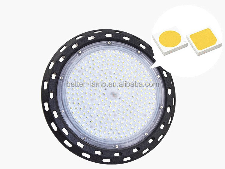 Industrial Warehouse Workshop Lighting 200W 5000K Daylight IP65 UFO LED High Bay Light with 5ft Cable EU US Plug