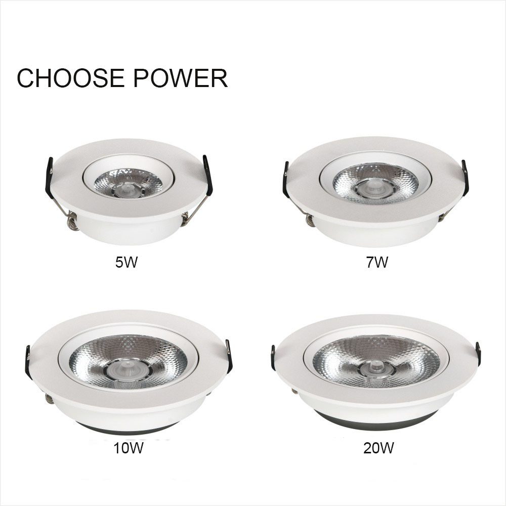 Ceiling recessed spot light hotel home shop high quality round 75mm 55mm wall washer adjustable cob decorative led spotlights