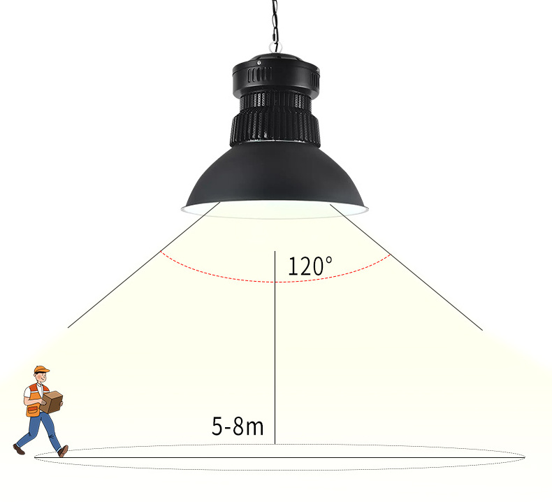 110V 220V 120V 240V 100W led high bay warehouse garage induction radar motion sensor industrial warehouse lights