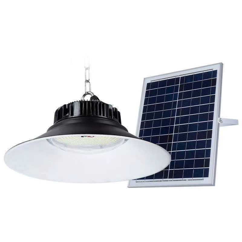 Solar ceiling pendant light new outdoor indoor warehouse garden 100W 150W IP65 solar powered highbay light