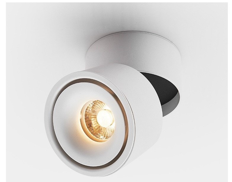 Track Surface mounted foldable cylinder downlight 10W 20W 30W 360 degree adjustable rotatable cob ceiling spot light