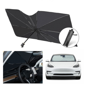 Car Sunshade Umbrella Front Windshield Sun Shade Protector For TeslaModel Y 3 Sunshield Parasol Covers 2017-2021