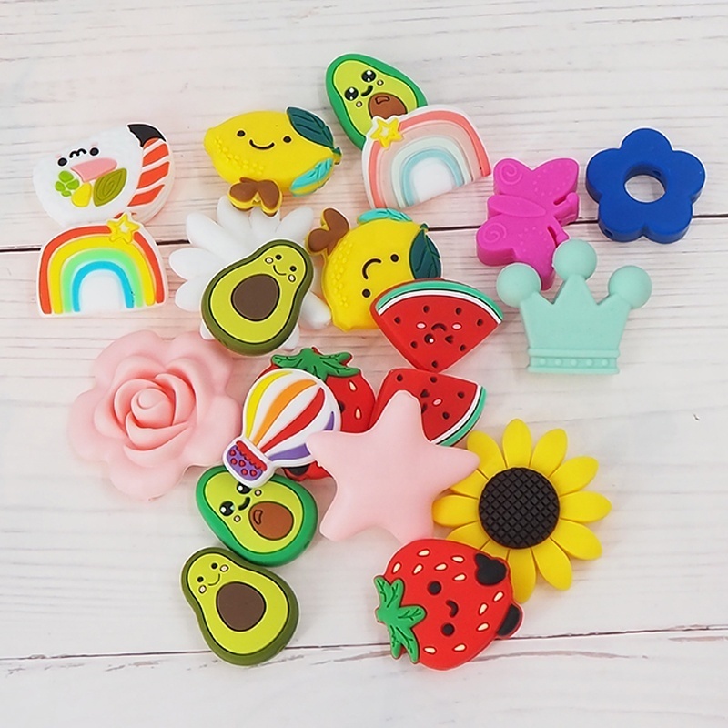 Hot Selling Animal Chewable Bead DIY Pacifier Chains Accessories BPA Free Baby Silicone Focal Beads