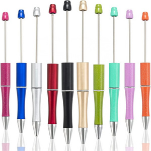 New Arrival Ballpoint Black Ink DIY Personalized Gifts Office Writing Supplie Stationery Plastic Beaded Pens