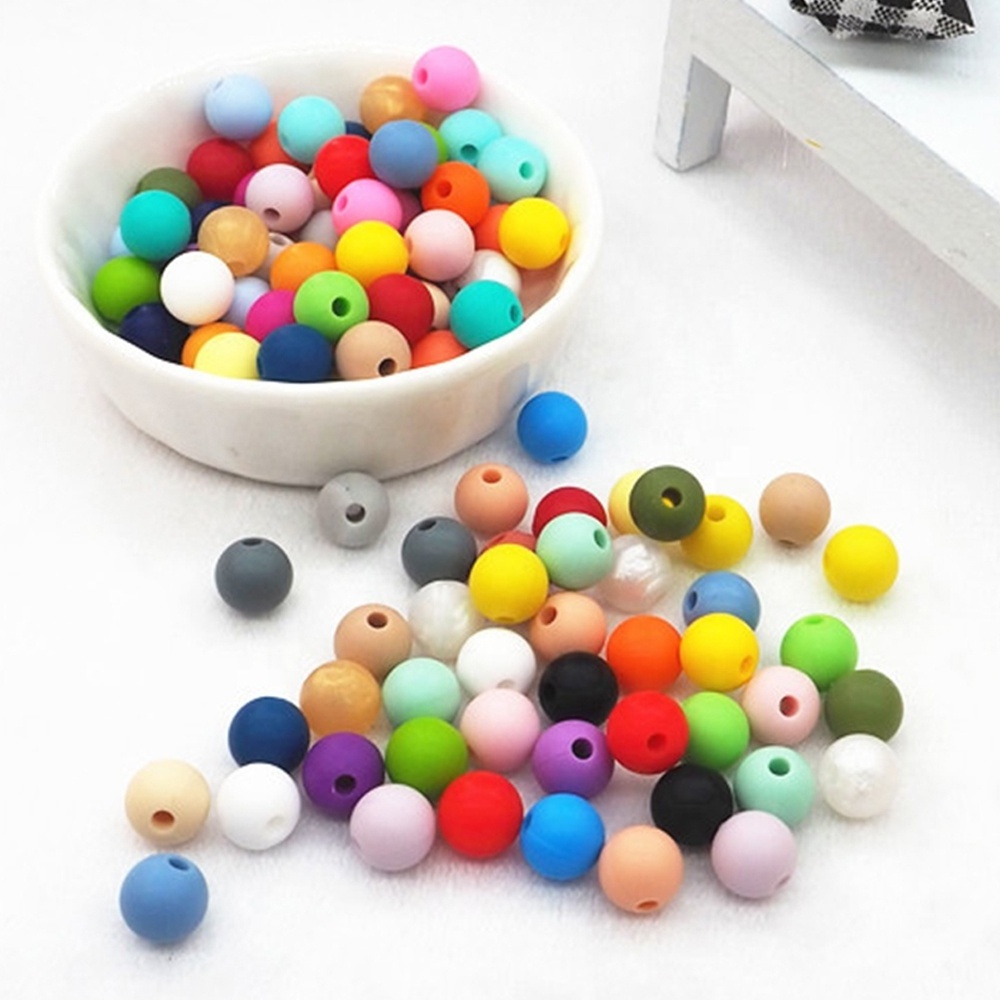 Buy Food Grade 15mm Silicone Round Beads Baby Chewable Teething Beads Silicone Teether For DIY