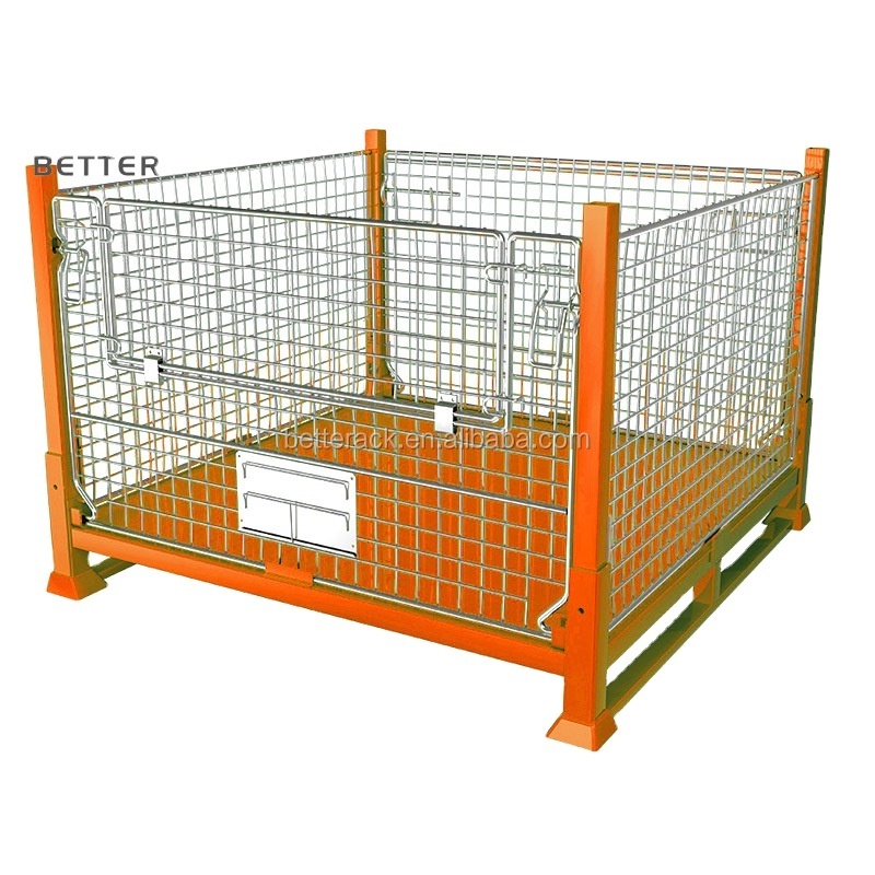 Collapsible Cage Pallet, Foldable Stillage, Warehouse Steel Stillage